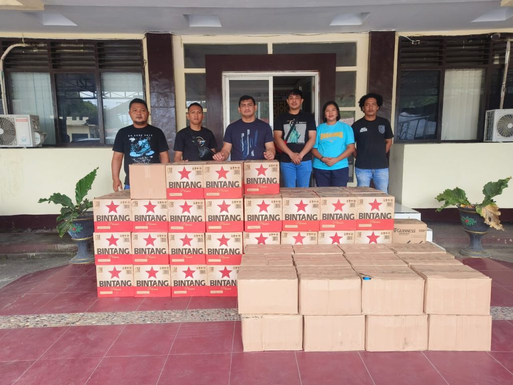 Polresta Gorontalo Kota Amankan 108 Dus Miras Berbagai Jenis