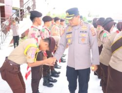 Kapolres Lepas 14 Anggota Saka Bhayangkara Pohuwato Menuju Orientasi Prasbhara Polda Gorontalo