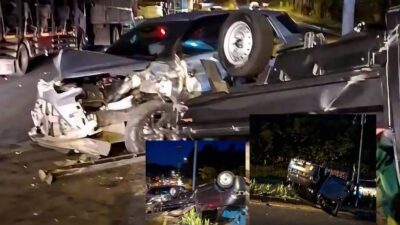 Dua Mobil Bertabrakan di Jalan A.A. Maramis Manado, Pick-Up Terbalik